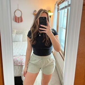 Acid Wash Green Shorts